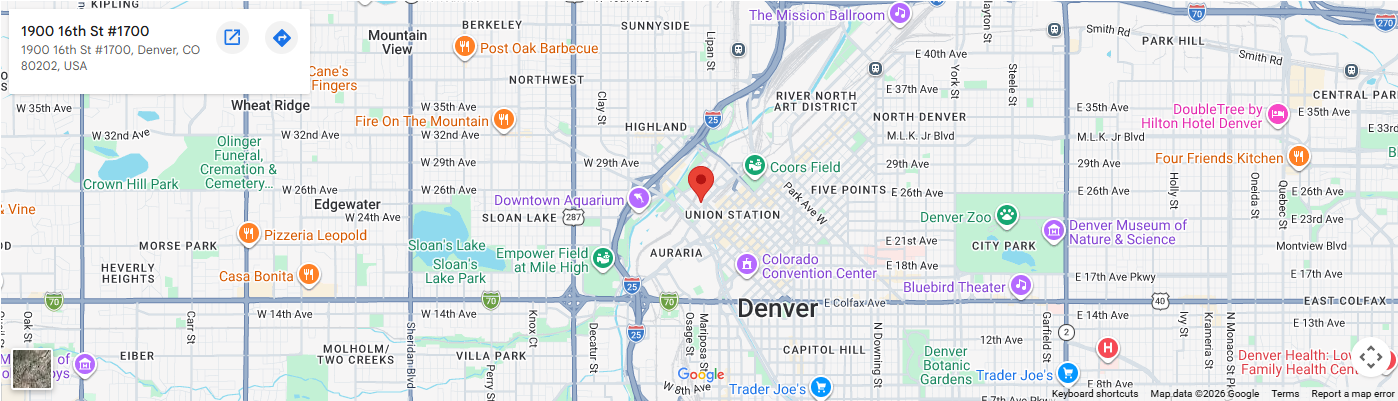 1900 16th Street Denver - Google Map