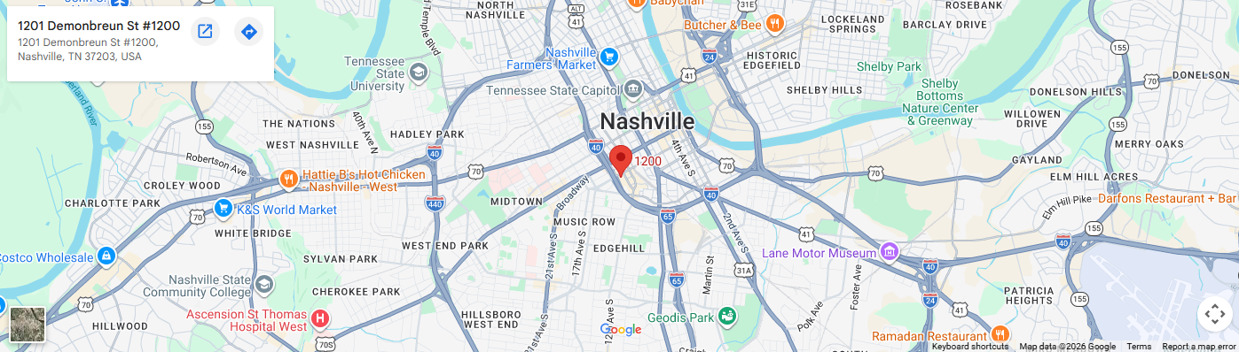 1201 Demonbreun Street Nashville - Google Map